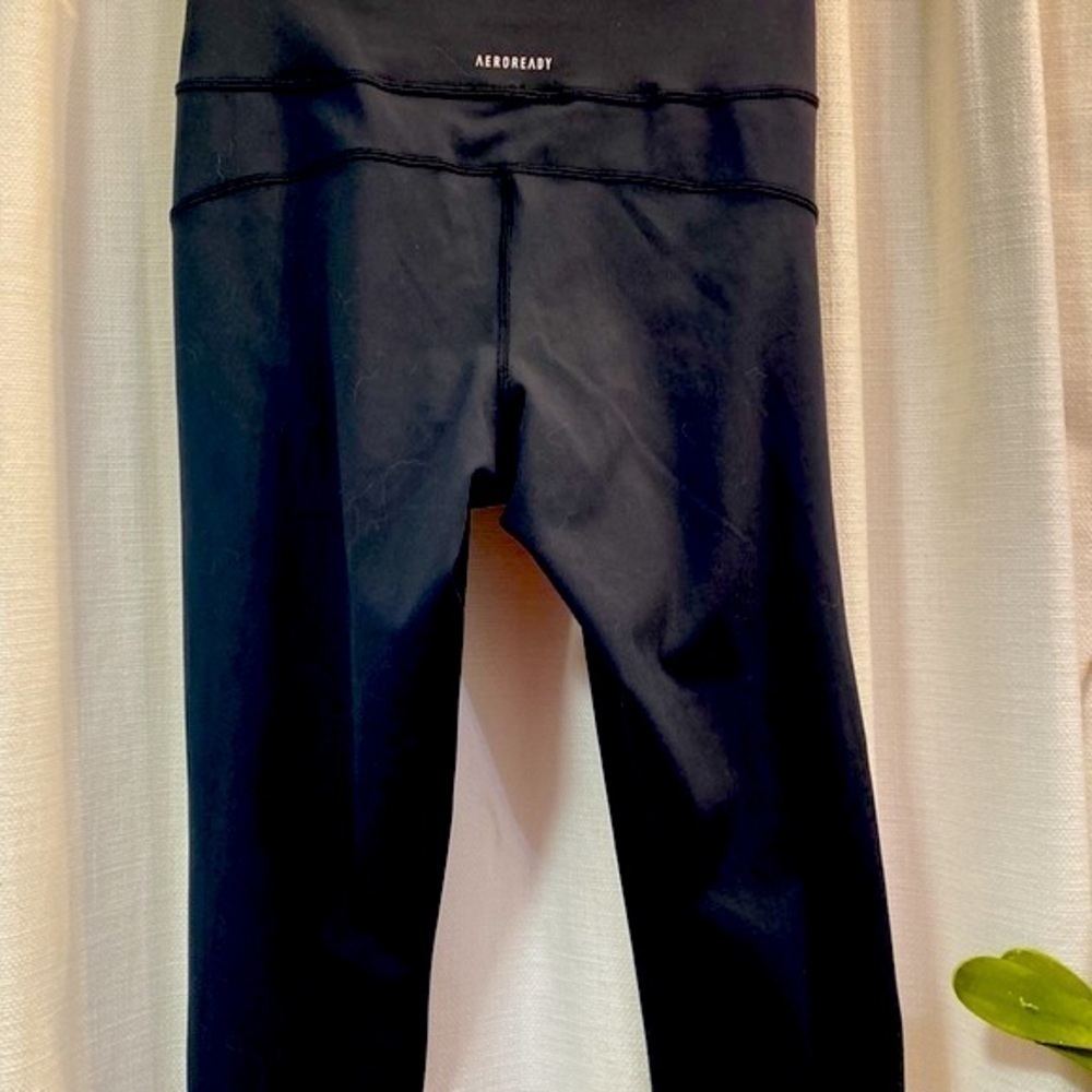 Women’s Black Adidas Aeroready Athletic/Yoga Polyester & Spandex Leggings Size S - Picture 7 of 9